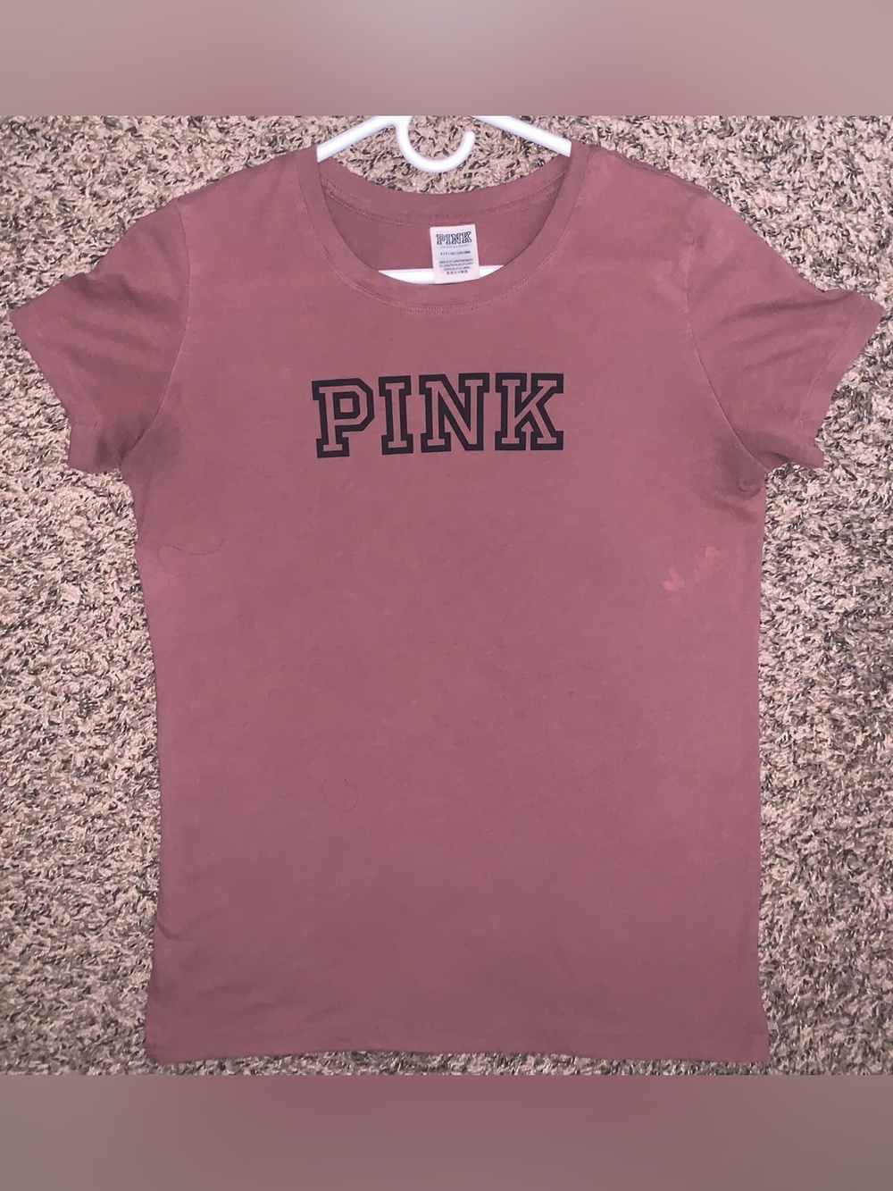PINK Victoria's Secret 2019 Dusty Rose Short Sleeve Logo Tee